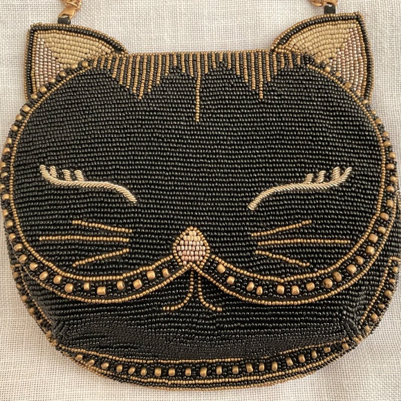 NEW Mary FrancesWhisker Beaded Cat Crossbody Clutch Bag - Picture 7 of 12
